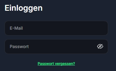 Passwort-Wiederherstellung im Login-Fenster